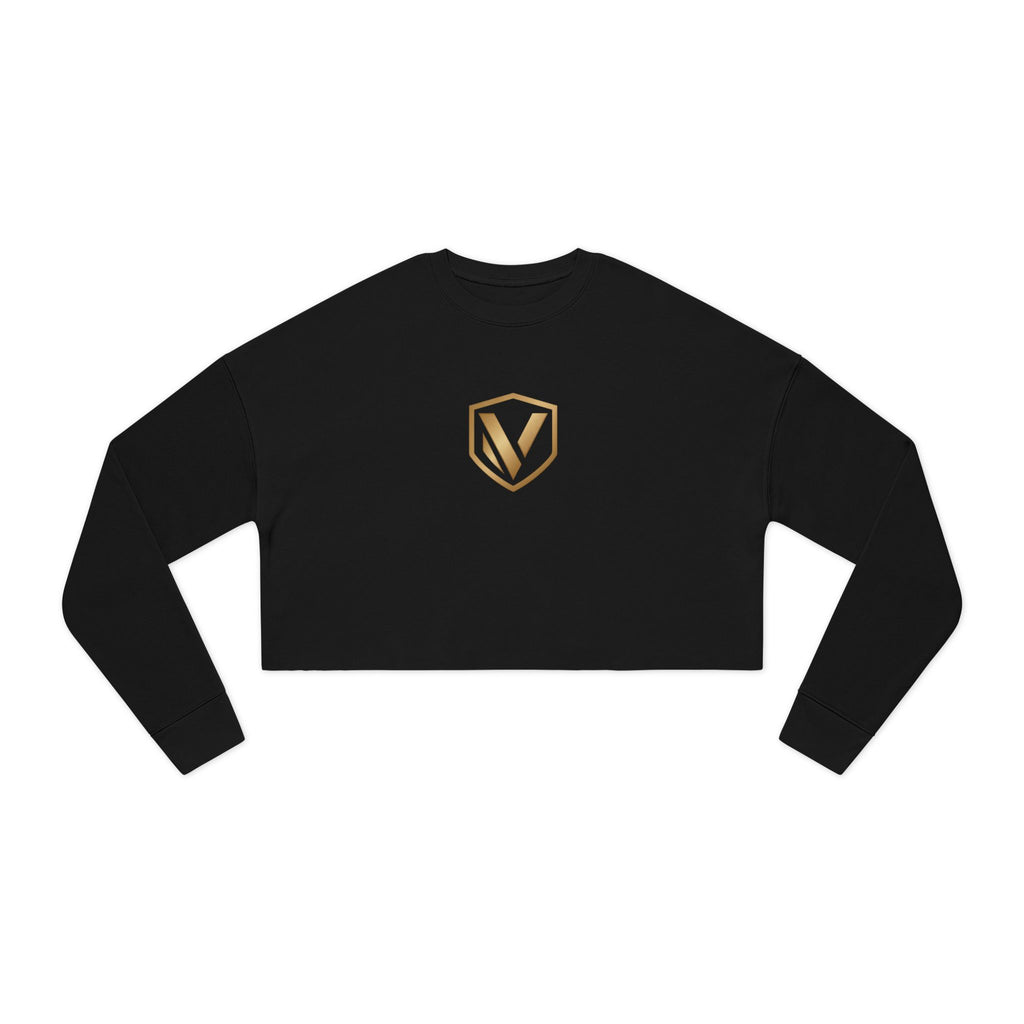 Cropped Sweatshirt — Gold Shield Emblem Women’s Crop Top