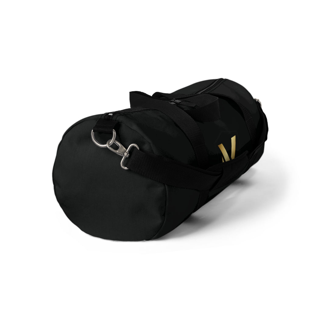 Gold V Monogram Duffel Bag — Sleek Black Travel & Gym Bag