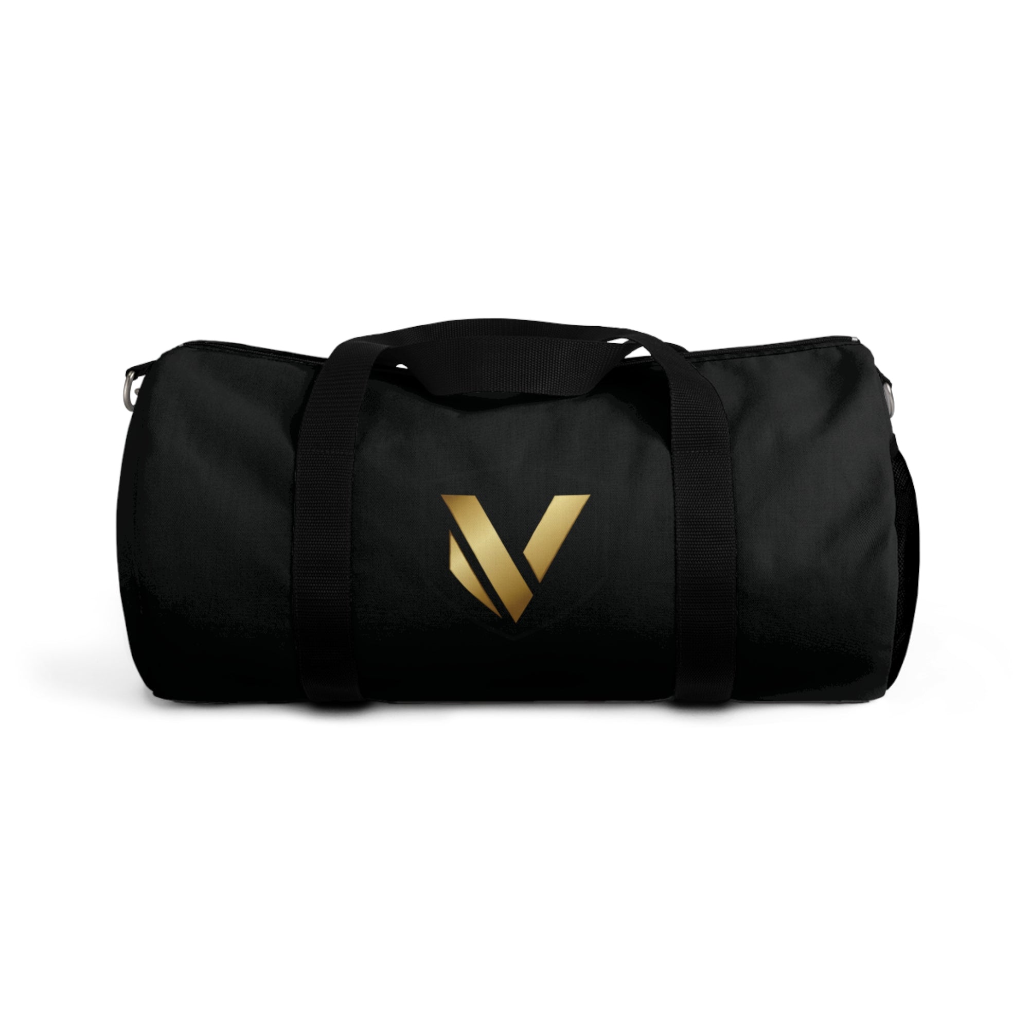 Gold V Monogram Duffel Bag — Sleek Black Travel & Gym Bag