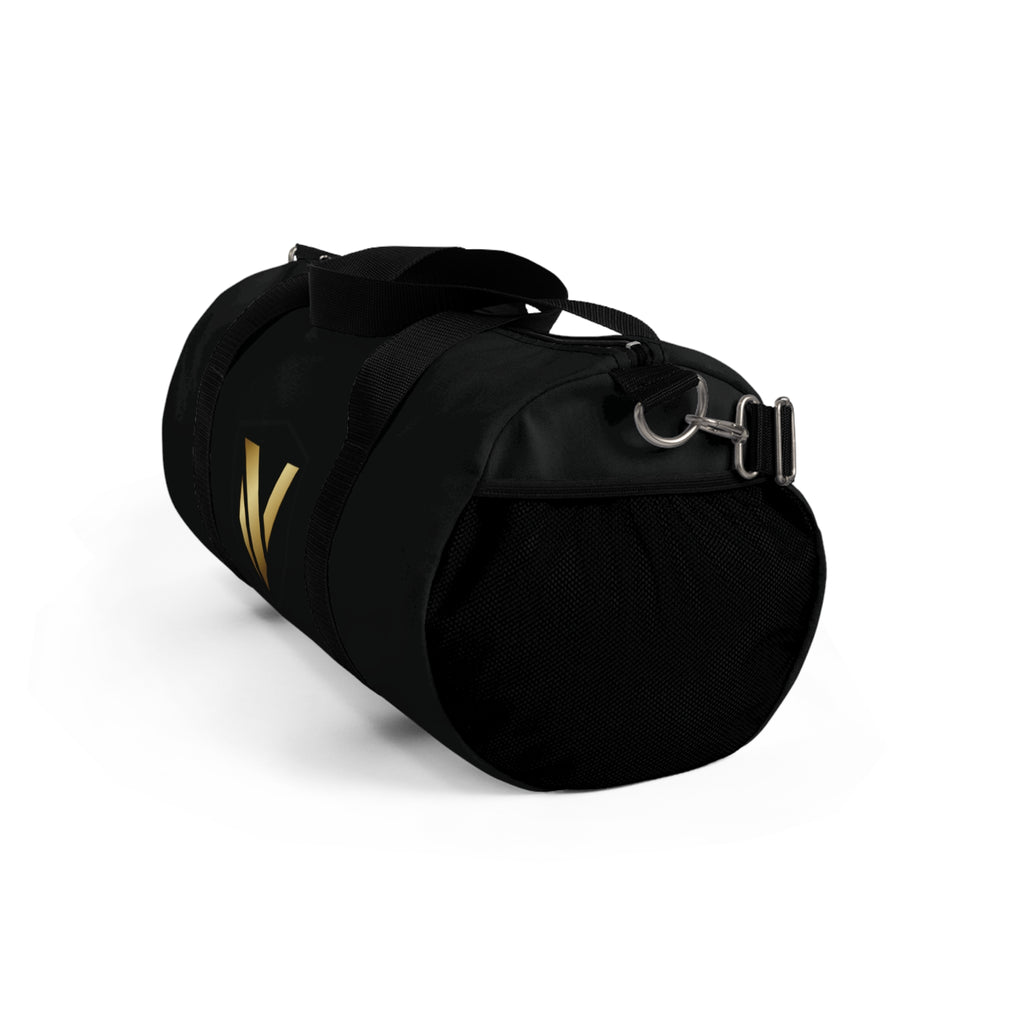 Gold V Monogram Duffel Bag — Sleek Black Travel & Gym Bag