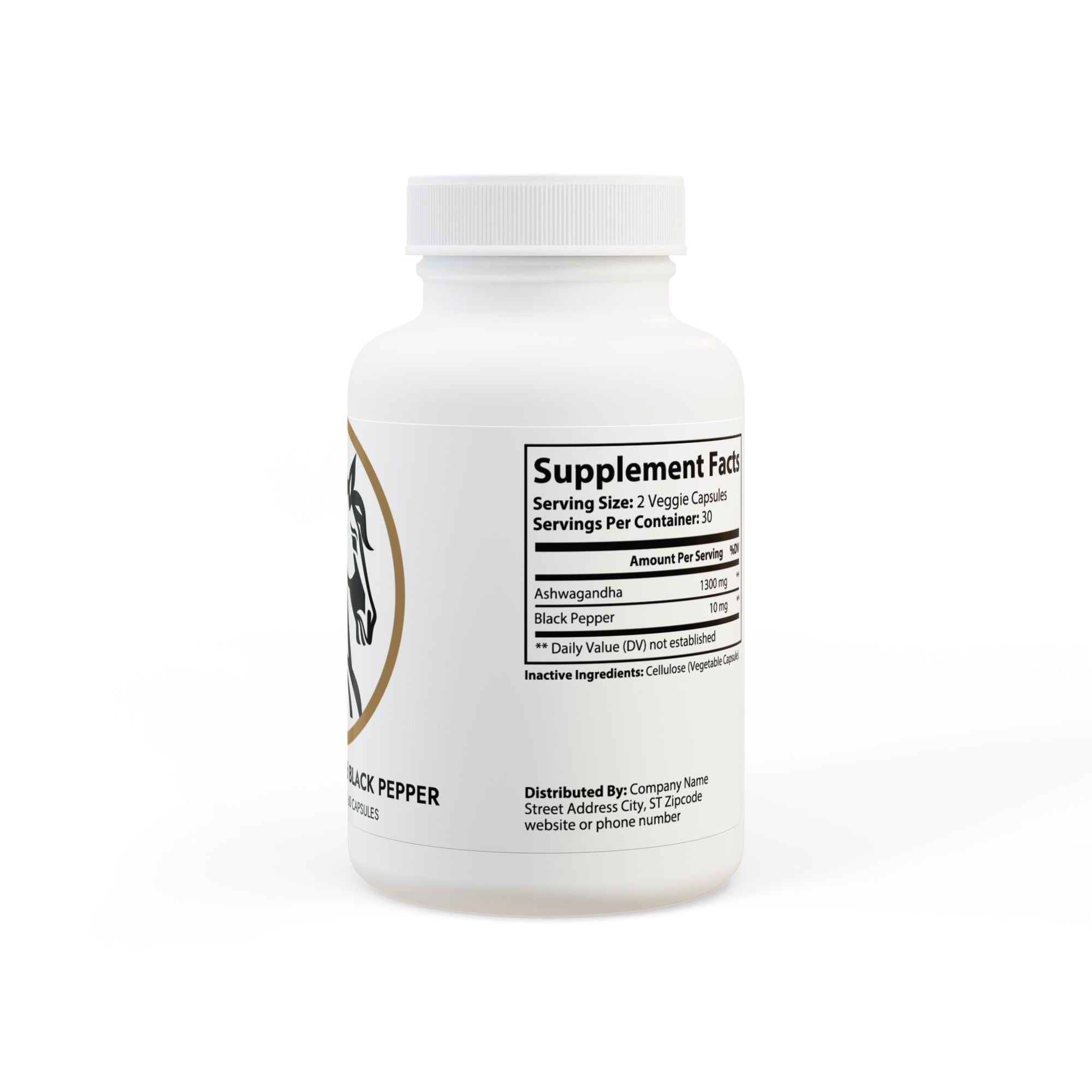 Ashwagandha and Black Pepper Supplement (60 capsules)